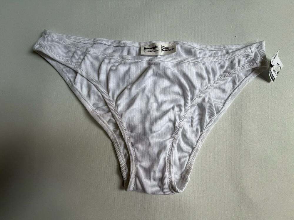 White Ribbed Bikini Underwear Entireworld XL